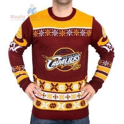 Acquista Maglione Ugly Unisex Cleveland Cavaliers Rosso Giallo