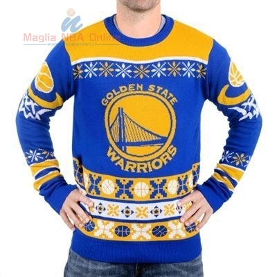 Acquista Maglione Ugly Unisex Golden State Warriors Blu