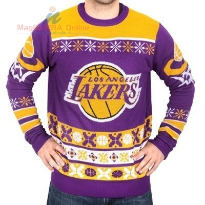 Acquista Maglione Ugly Unisex Los Angeles Lakers Giallo