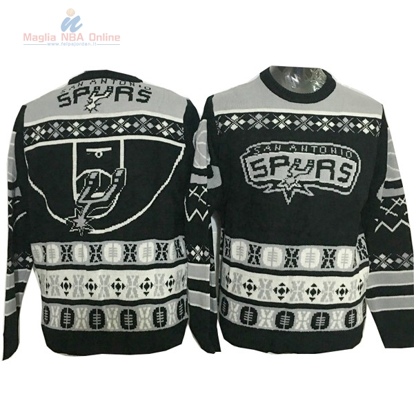 Acquista Maglione Ugly Unisex San Antonio Spurs Grigio Nero