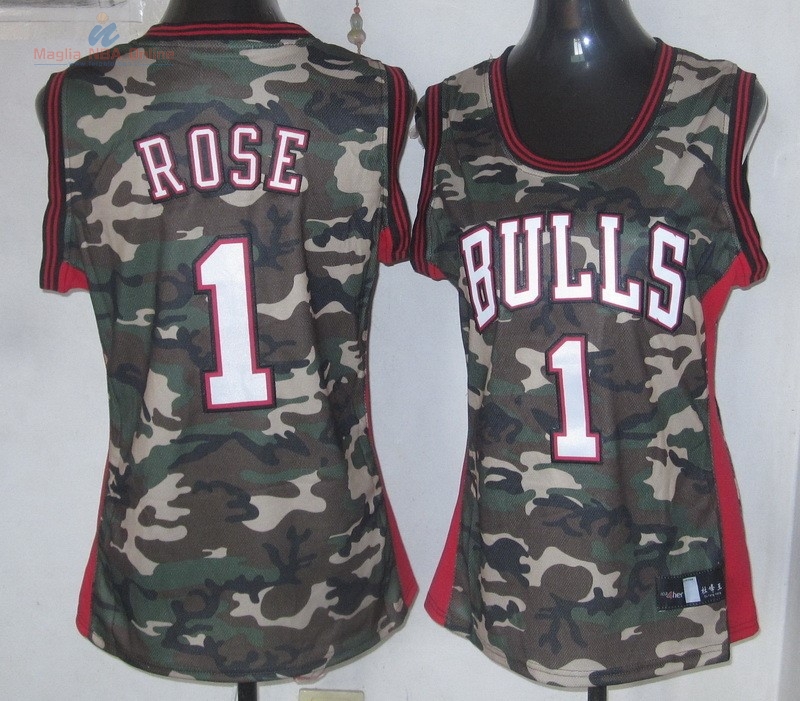 Acquista Maglia NBA Donna 2013 Camouflage Moda #1 Rose