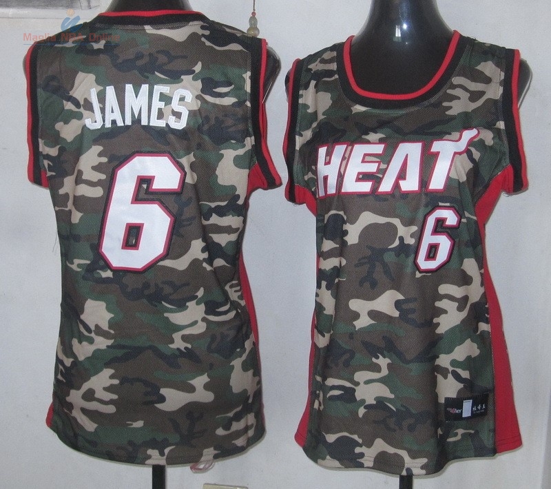 Acquista Maglia NBA Donna 2013 Camouflage Moda #6 James