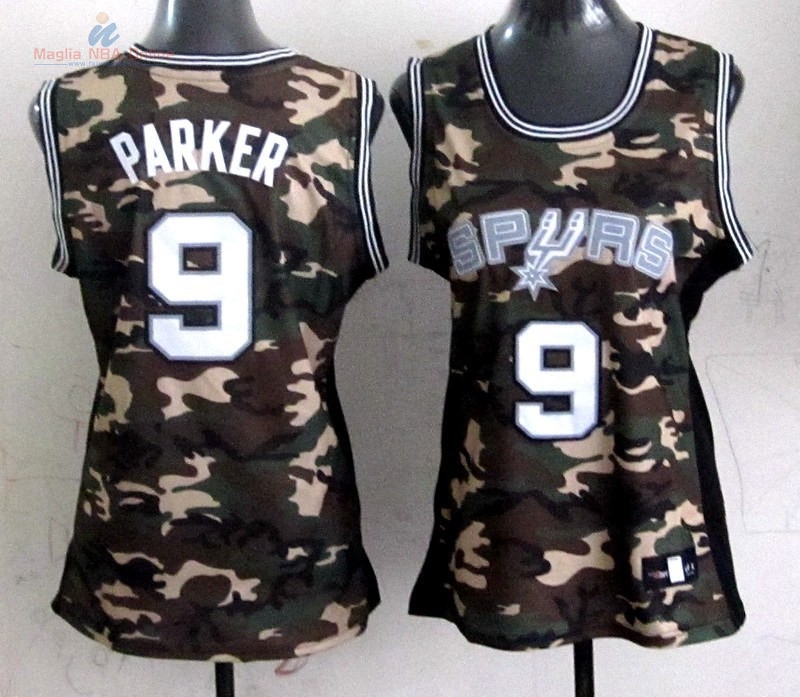 Acquista Maglia NBA Donna 2013 Camouflage Moda #9 Tony Parker