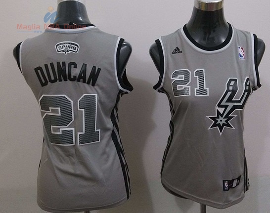 Acquista Maglia NBA Donna 2013 Fashion Statico #21 Tim Duncan Grigio