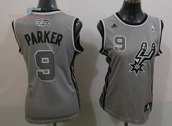 Acquista Maglia NBA Donna 2013 Fashion Statico #9 Tony Parker Grigio