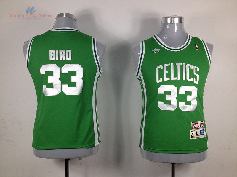 Acquista Maglia NBA Donna Boston Celtics #33 Larry Joe Bird Verde