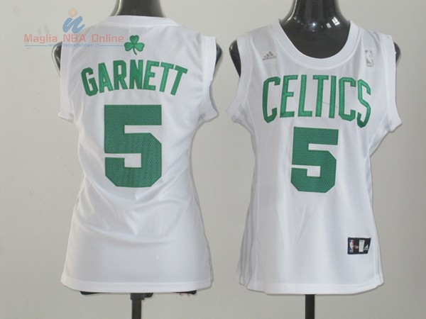 Acquista Maglia NBA Donna Boston Celtics #5 Kevin Garnett Bianco