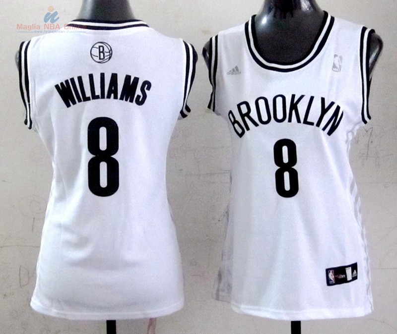 Acquista Maglia NBA Donna Brooklyn Nets #8 Deron Michael Williams Bianco