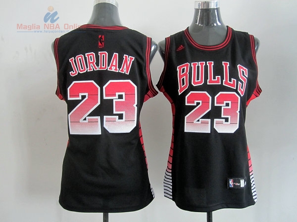 Acquista Maglia NBA Donna Chicago Bulls #23 Michael Jordan Nero Rosso
