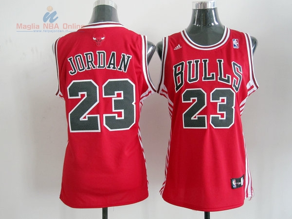 Acquista Maglia NBA Donna Chicago Bulls #23 Michael Jordan Rosso Nero