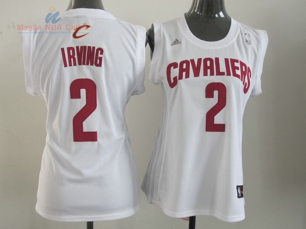 Acquista Maglia NBA Donna Cleveland Cavaliers #2 Kyrie Irving Bianco Rosso