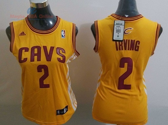 Acquista Maglia NBA Donna Cleveland Cavaliers #2 Kyrie Irving Bianco Striscia