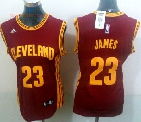 Acquista Maglia NBA Donna Cleveland Cavaliers #23 LeBron James Rosso Profundo