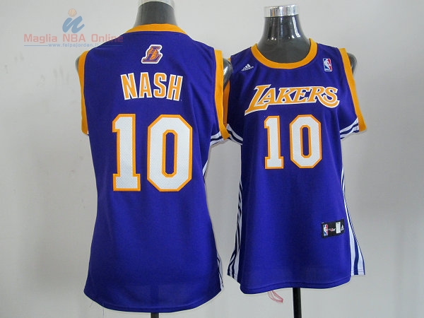 Acquista Maglia NBA Donna Los Angeles Lakers #10 Steve Nash Porpora