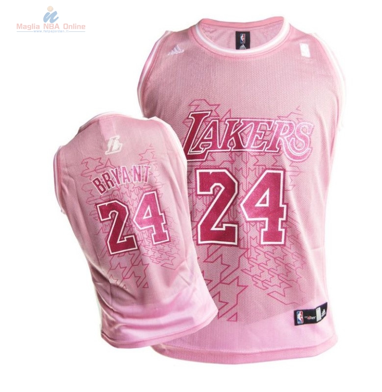 Acquista Maglia NBA Donna Los Angeles Lakers #24 Kobe Bryant Rosso Bianco