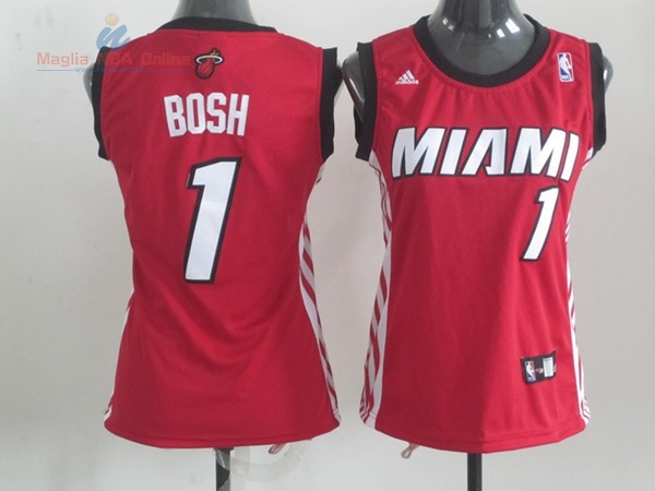 Acquista Maglia NBA Donna Miami Heat #1 Chris Bosh Rosso