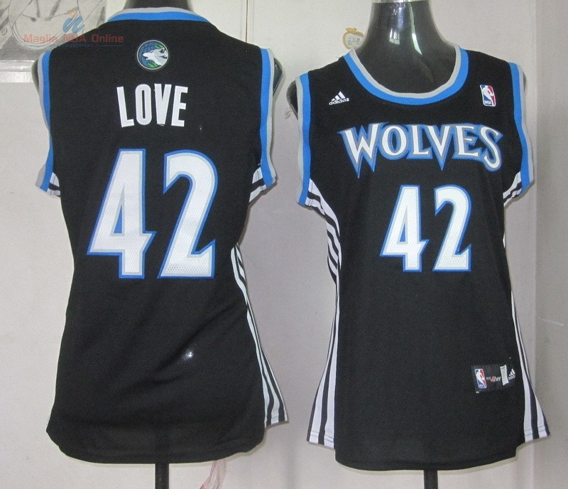 Acquista Maglia NBA Donna Minnesota Timberwolves #42 Kevin Love Nero