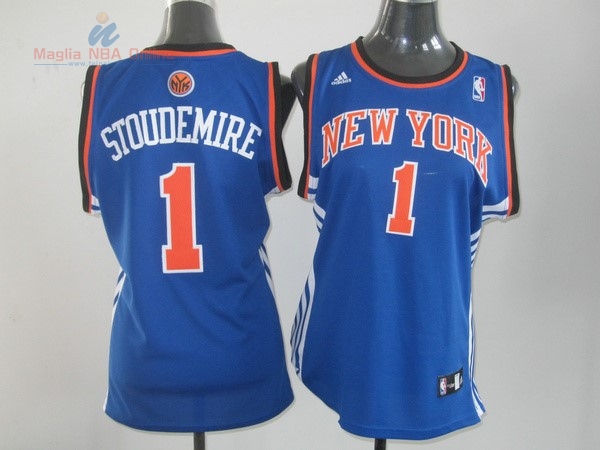 Acquista Maglia NBA Donna New York Knicks #1 Amar'e Stoudemire Blu Arancia