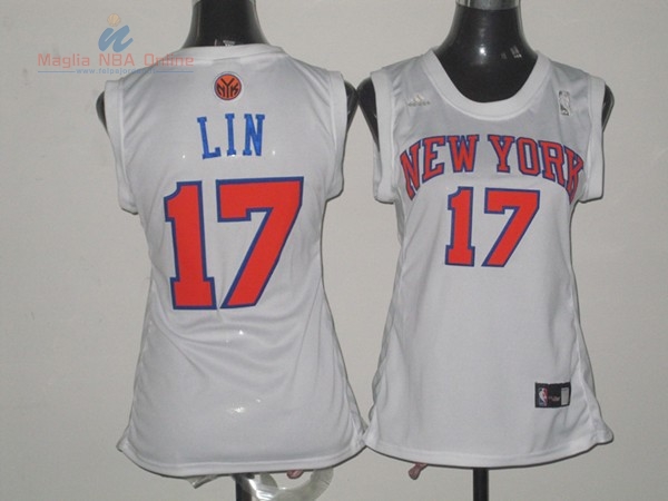 Acquista Maglia NBA Donna New York Knicks #17 Jeremy Lin Bianco