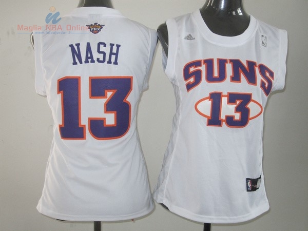Acquista Maglia NBA Donna Phoenix Suns #13 Steve Nash Bianco