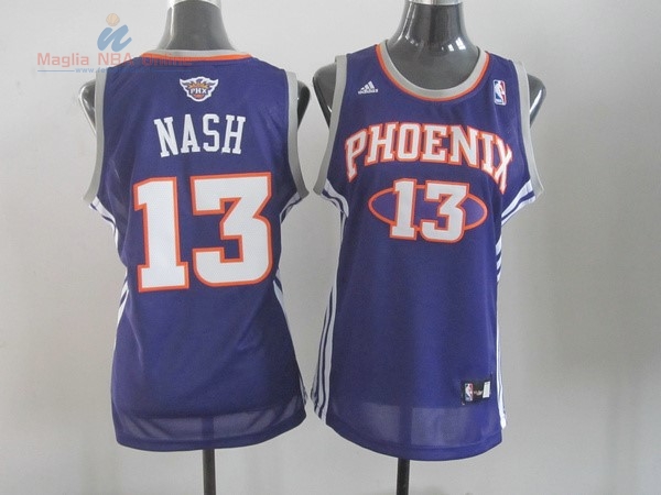 Acquista Maglia NBA Donna Phoenix Suns #13 Steve Nash Blu