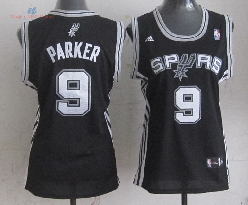 Acquista Maglia NBA Donna San Antonio Spurs #9 Tony Parker Nero