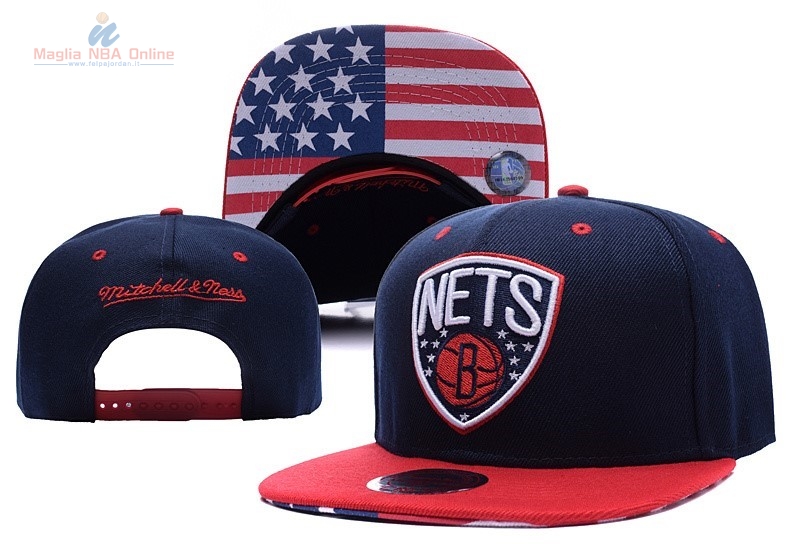 Acquista Cappelli 2016 Brooklyn Nets USA Bandiera Nero