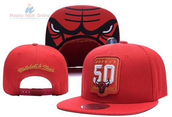 Acquista Cappelli 2016 Chicago Bulls 50 Rosso