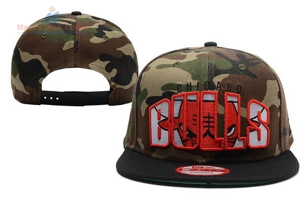 Acquista Cappelli 2016 Chicago Bulls Camouflage Verde Rosso