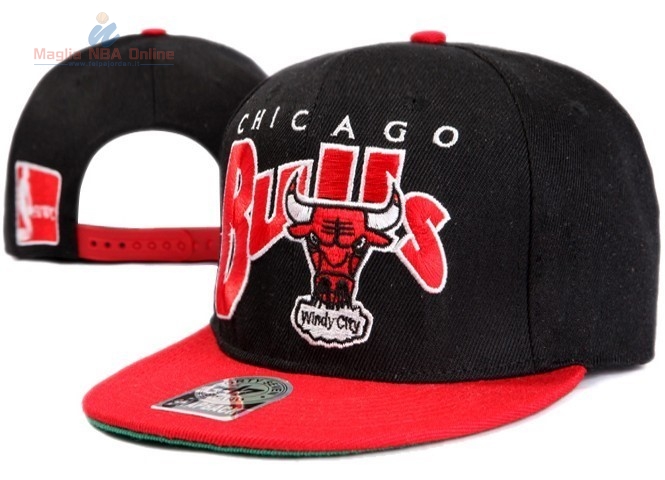 Acquista Cappelli 2016 Chicago Bulls Nero Rosso 002