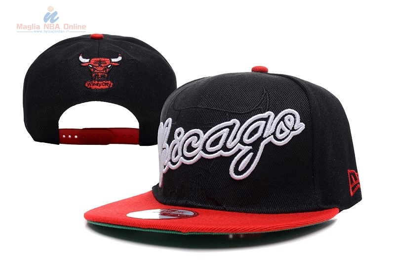 Acquista Cappelli 2016 Chicago Bulls Nero Rosso 006