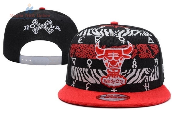 Acquista Cappelli 2016 Chicago Bulls Nero Rosso 009