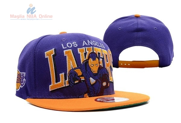 Acquista Cappelli 2016 Los Angeles Lakers Porpora Giallo 001