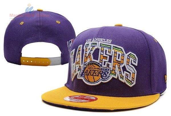 Acquista Cappelli 2016 Los Angeles Lakers Porpora Giallo 002