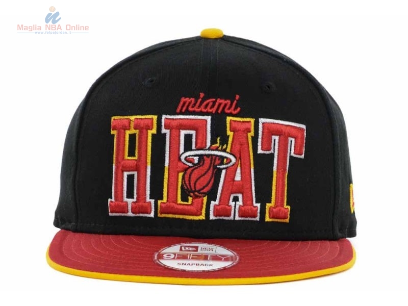 Acquista Cappelli 2016 Miami Heat Nero Rosso 006