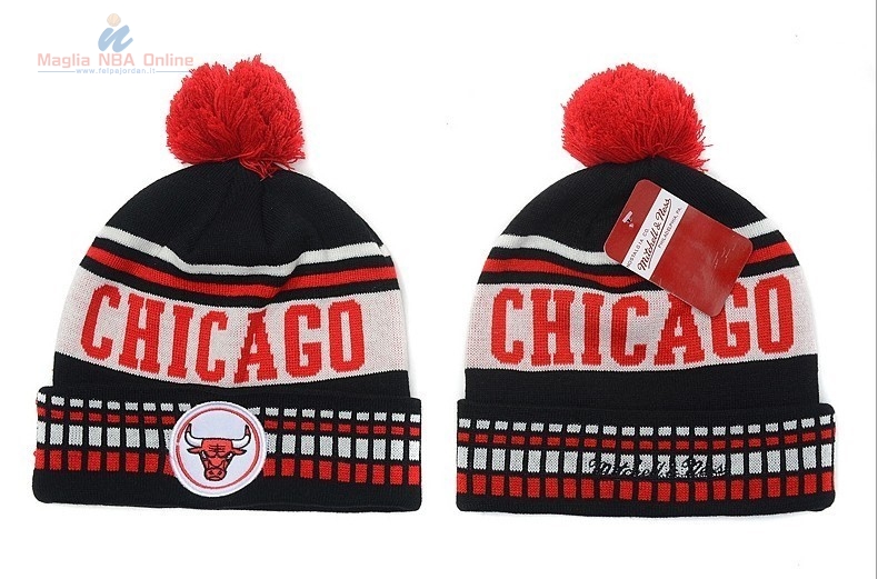 Acquista Cappelli di lana 2016 Chicago Bulls Nero Rosso Bianco