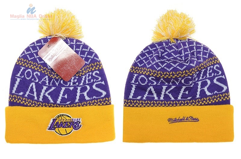 Acquista Cappelli di lana 2016 Los Angeles Lakers Giallo Bianco