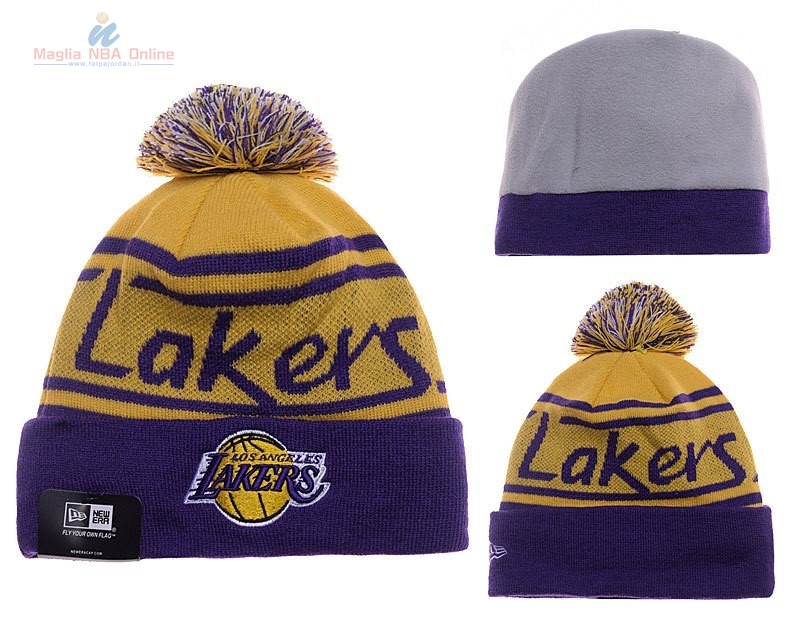 Acquista Cappelli di lana 2016 Los Angeles Lakers Giallo Porpora