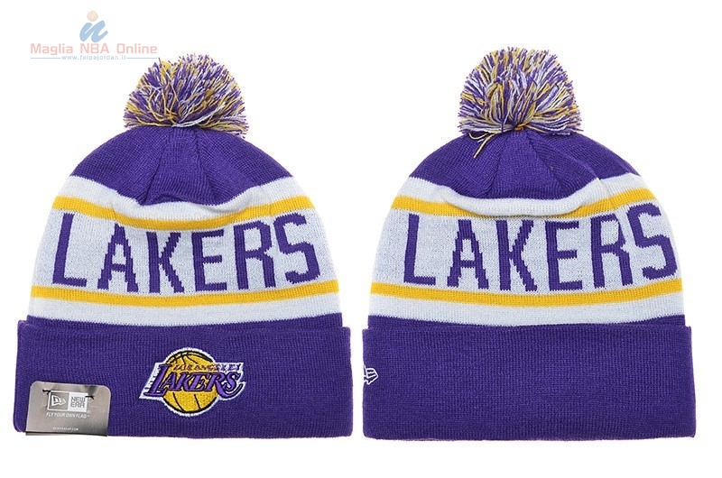 Acquista Cappelli di lana 2016 Los Angeles Lakers Porpora Bianco
