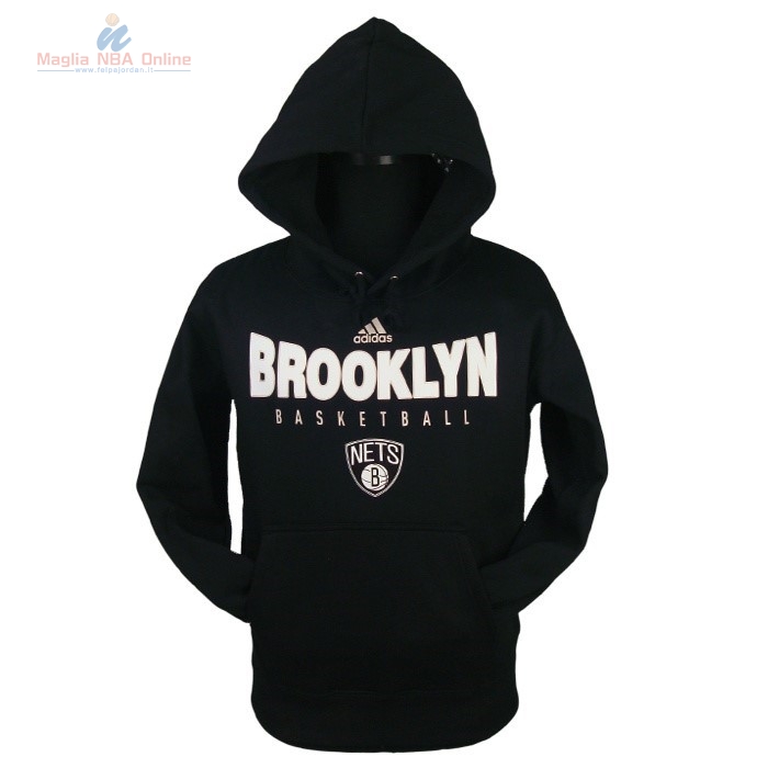 Acquista Felpe Con Cappuccio NBA 2016 Brooklyn Nets Nero