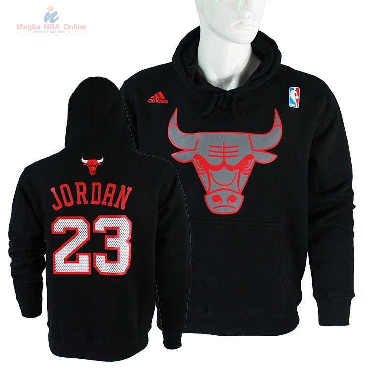 Acquista Felpe Con Cappuccio NBA 2016 Chicago Bulls #23 Michael Jordan Nero