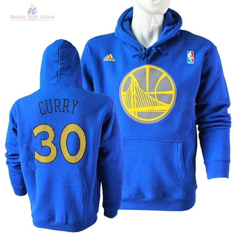 Acquista Felpe Con Cappuccio NBA 2016 Golden State Warriors #30 Stephen Curry Blu