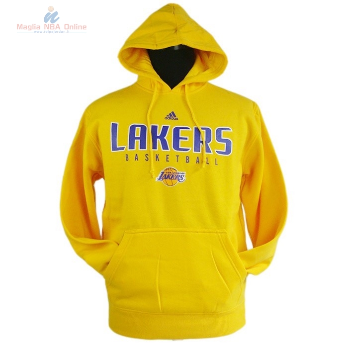 Acquista Felpe Con Cappuccio NBA 2016 Los Angeles Lakers Giallo 001