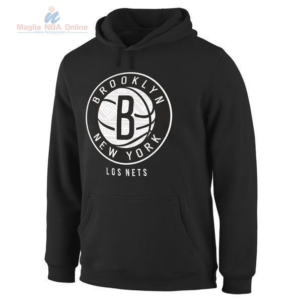 Acquista Felpe Con Cappuccio NBA Brooklyn Nets Nero Bianco