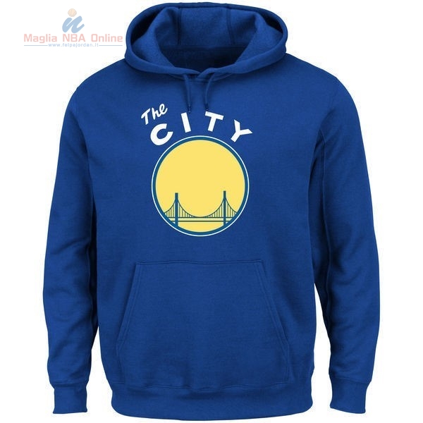 Acquista Felpe Con Cappuccio NBA Golden State Warriors Blu 003