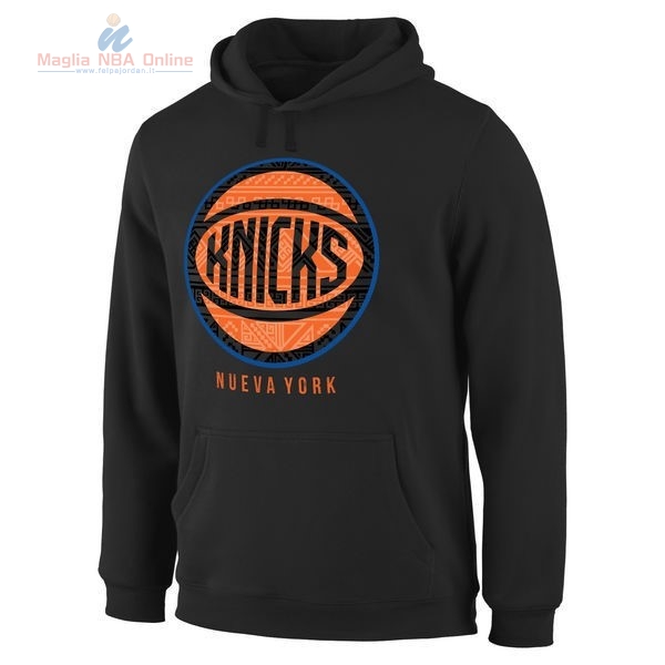 Acquista Felpe Con Cappuccio NBA New York Knicks Nero Arancia