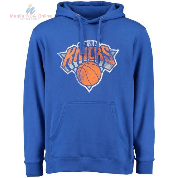 Acquista Felpe Con Cappuccio NBA New York Knicks Nero Blu