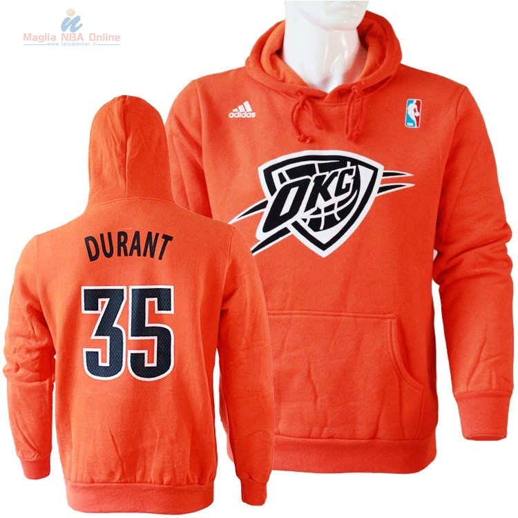 Acquista Felpe Con Cappuccio NBA Oklahoma City Thunder #35 Kevin Durant Arancia