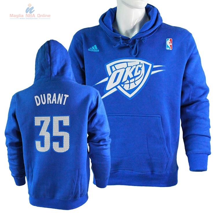 Acquista Felpe Con Cappuccio NBA Oklahoma City Thunder #35 Kevin Durant Blu