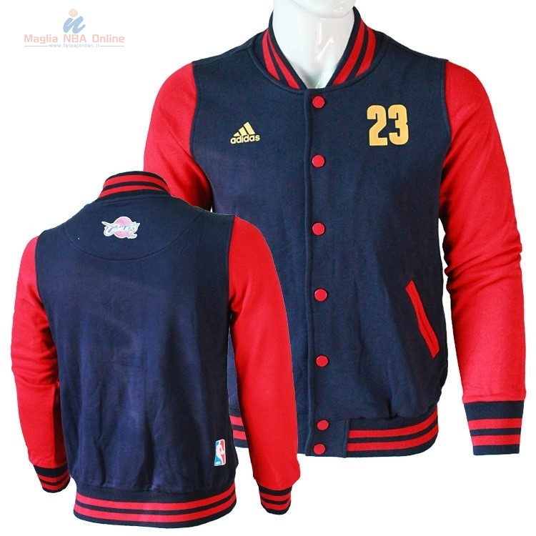 Acquista Giacca Di Lana NBA Cleveland Cavaliers #23 LeBron James Negr Rosso